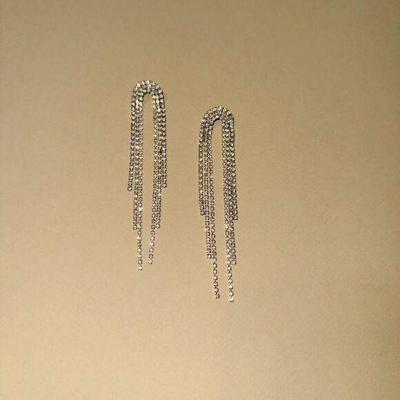 Rhinestone drop earrings N925 - Picture 4 of 5